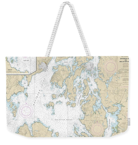 Nautical Chart-17403 Davidson Inlet-sea Otter Sound, Edna Bay - Weekender Tote Bag