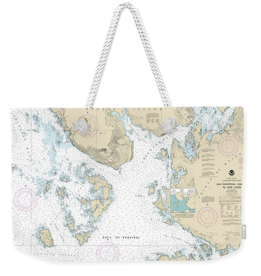 Nautical Chart-17404 San Christoval Channel-cape Lynch - Weekender Tote Bag