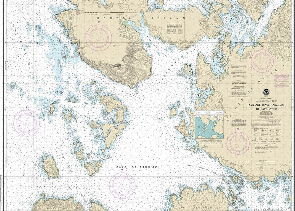 Nautical Chart-17404 San Christoval Channel-cape Lynch - Puzzle