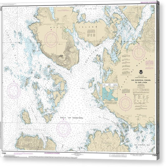Nautical Chart-17404 San Christoval Channel-Cape Lynch  Acrylic Print