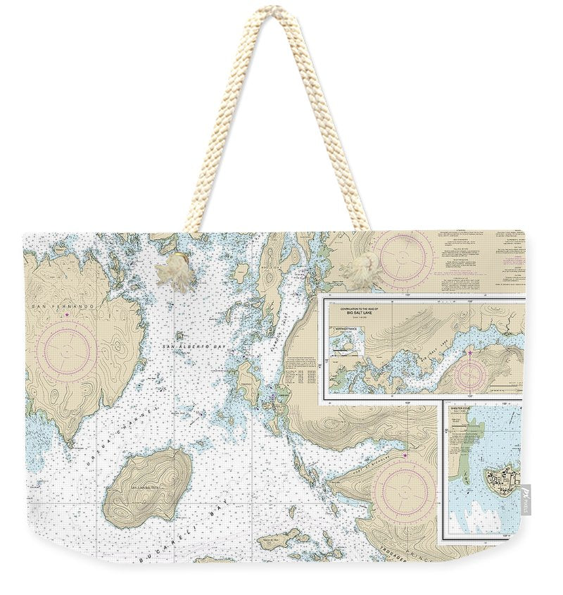 Nautical Chart-17405 Ulloa Channel-san Christoval Channel, North Entrance, Big Salt Lake, Shelter Cove, Craig - Weekender Tote Bag