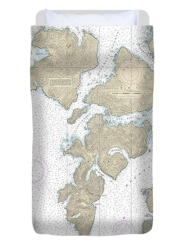 Nautical Chart-17406 Baker, Noyes,-luluislands-adjacent Waters - Duvet Cover