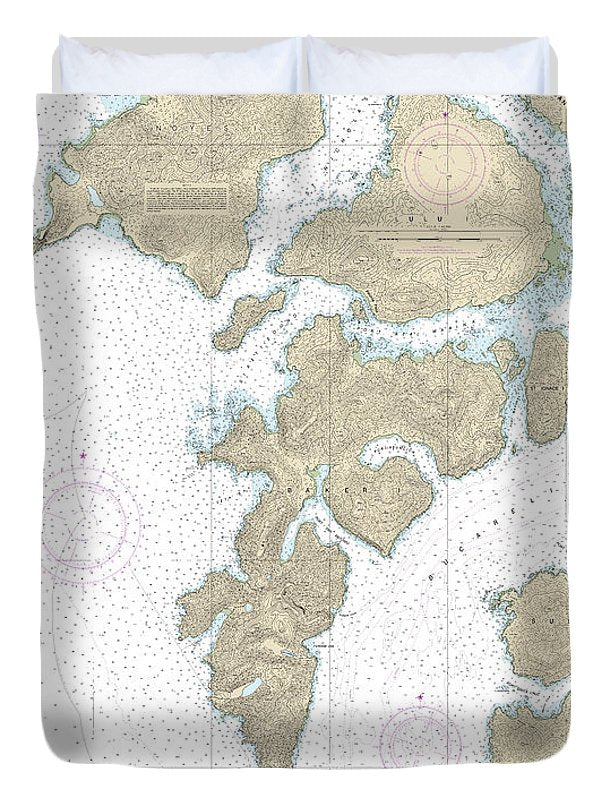 Nautical Chart-17406 Baker, Noyes,-luluislands-adjacent Waters - Duvet Cover