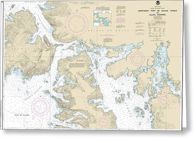 Nautical Chart-17407 Northern Part-tlevak Strait-uloa Channel - Greeting Card