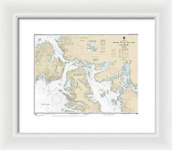 Nautical Chart-17407 Northern Part-tlevak Strait-uloa Channel - Framed Print