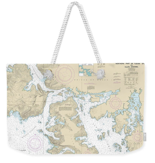 Nautical Chart-17407 Northern Part-tlevak Strait-uloa Channel - Weekender Tote Bag