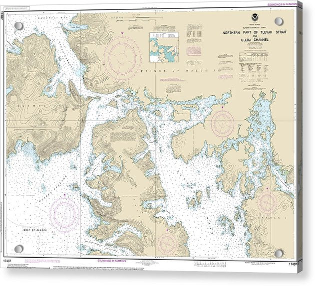 Nautical Chart-17407 Northern Part-tlevak Strait-uloa Channel - Acrylic Print