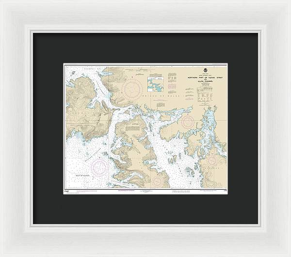 Nautical Chart-17407 Northern Part-tlevak Strait-uloa Channel - Framed Print