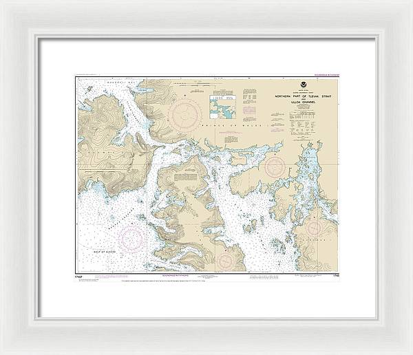 Nautical Chart-17407 Northern Part-tlevak Strait-uloa Channel - Framed Print