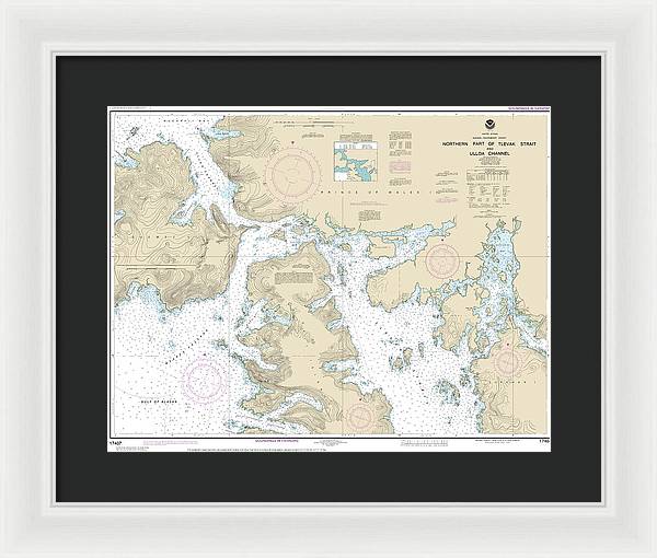 Nautical Chart-17407 Northern Part-tlevak Strait-uloa Channel - Framed Print