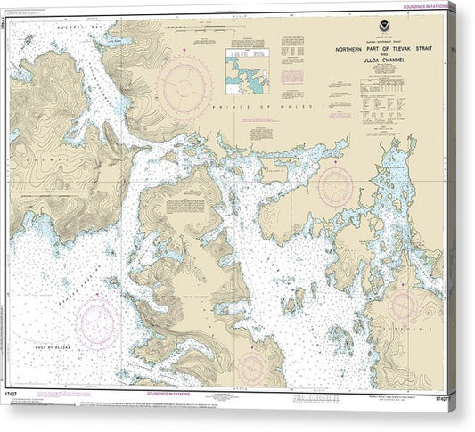 Nautical Chart-17407 Northern Part-Tlevak Strait-Uloa Channel  Acrylic Print