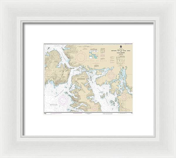 Nautical Chart-17407 Northern Part-tlevak Strait-uloa Channel - Framed Print