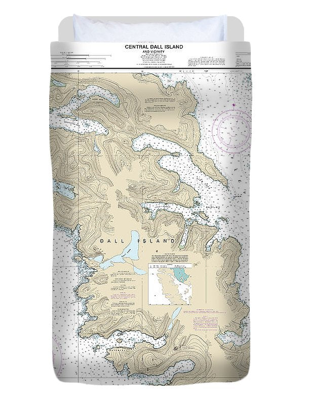 Nautical Chart-17408 Central Dall Island-vicinity - Duvet Cover