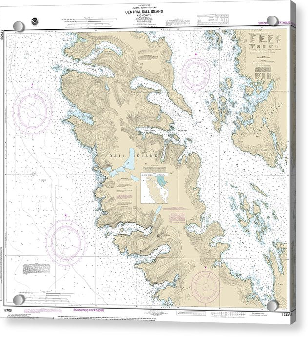 Nautical Chart-17408 Central Dall Island-vicinity - Acrylic Print