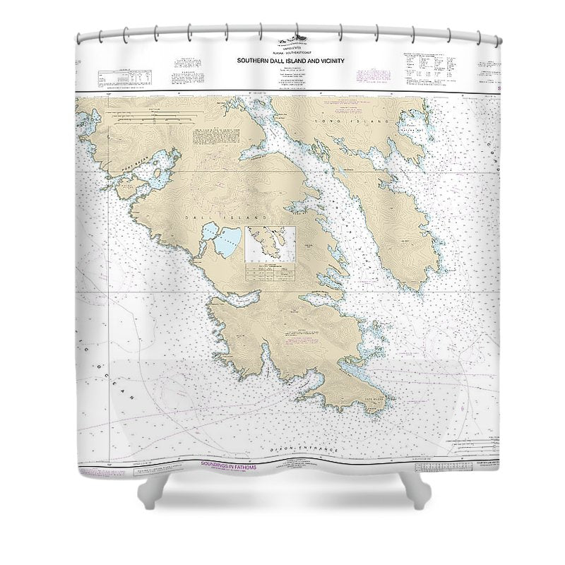 Nautical Chart 17409 Southern Dall Island Vicinity Shower Curtain