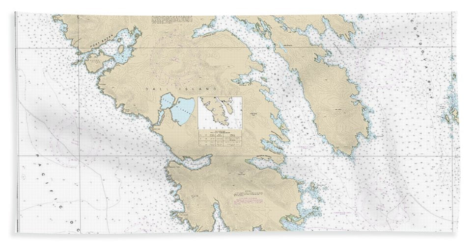 Nautical Chart-17409 Southern Dall Island-vicinity - Beach Towel