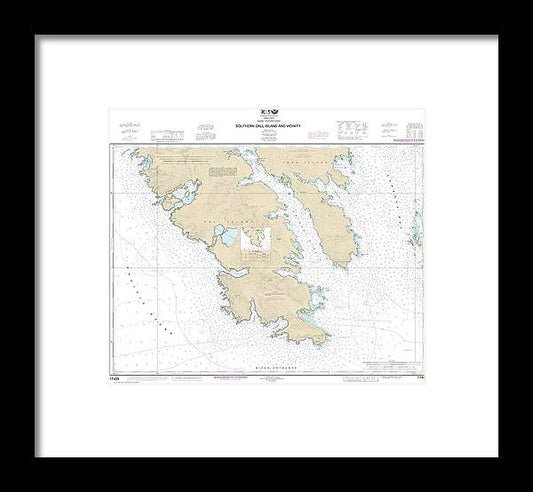 Nautical Chart-17409 Southern Dall Island-vicinity - Framed Print