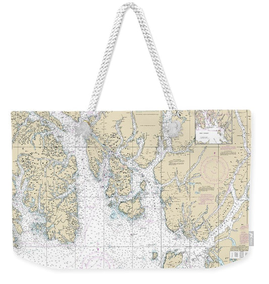 Nautical Chart-17420 Hecate Strait-etolin Island, Including Behm-portland Canals - Weekender Tote Bag