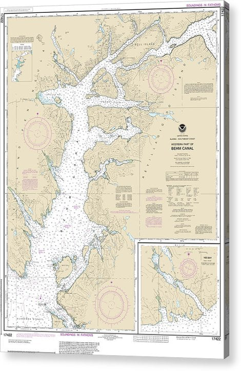 Nautical Chart-17422 Behm Canal-Western Part, Yes Bay  Acrylic Print