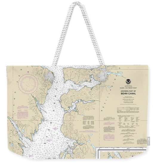 Nautical Chart-17422 Behm Canal-western Part, Yes Bay - Weekender Tote Bag