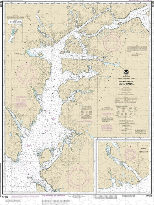Nautical Chart 17422 Behm Canal Western Part, Yes Bay Puzzle