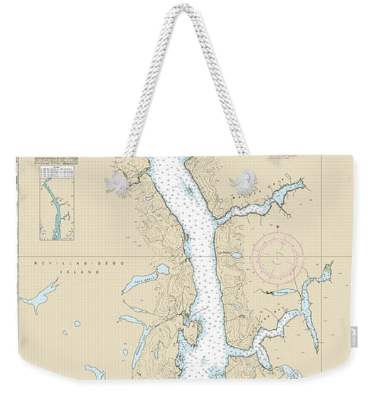 Nautical Chart-17424 Behm Canal-eastern Part - Weekender Tote Bag