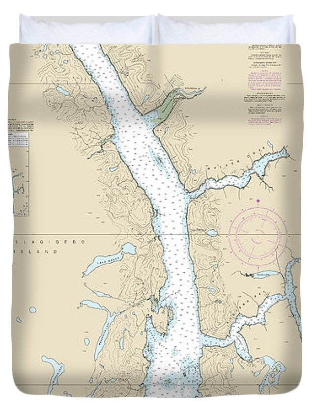 Nautical Chart-17424 Behm Canal-eastern Part - Duvet Cover