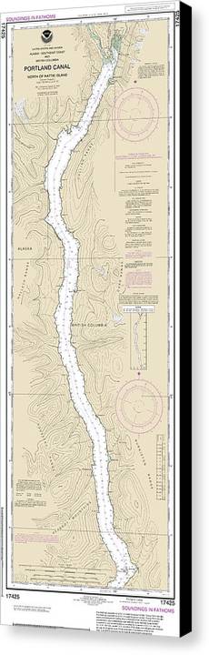 Nautical Chart-17425 Portland Canal-north-hattie Island - Canvas Print