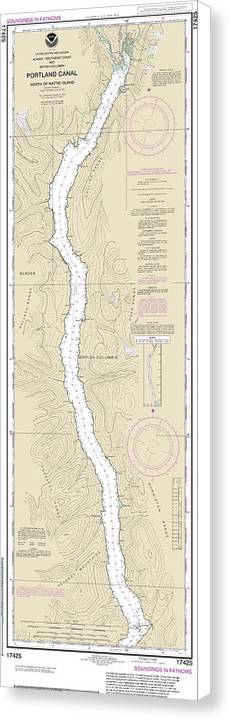 Nautical Chart-17425 Portland Canal-north-hattie Island - Canvas Print