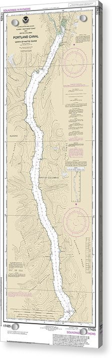 Nautical Chart-17425 Portland Canal-north-hattie Island - Acrylic Print