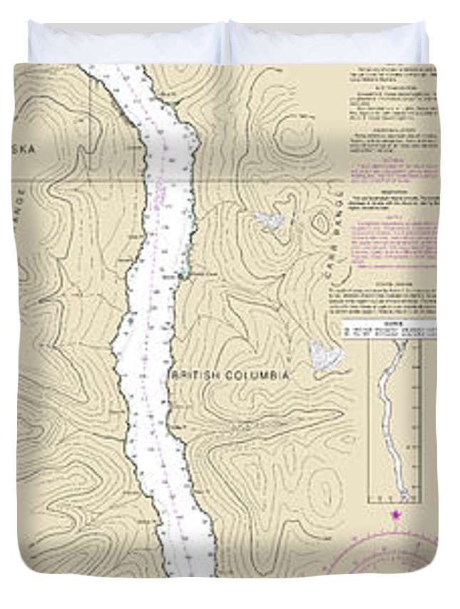 Nautical Chart-17425 Portland Canal-north-hattie Island - Duvet Cover