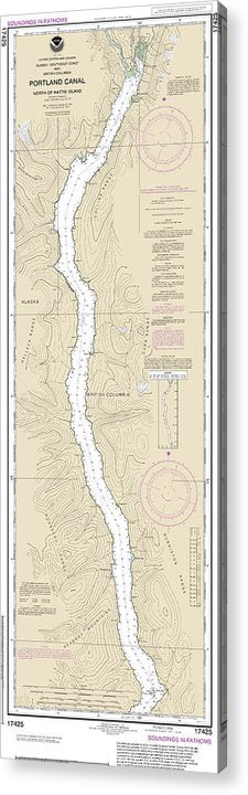 Nautical Chart-17425 Portland Canal-North-Hattie Island  Acrylic Print
