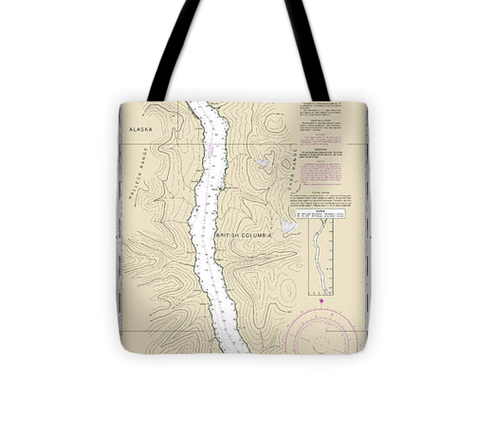 Nautical Chart 17425 Portland Canal North Hattie Island Tote Bag