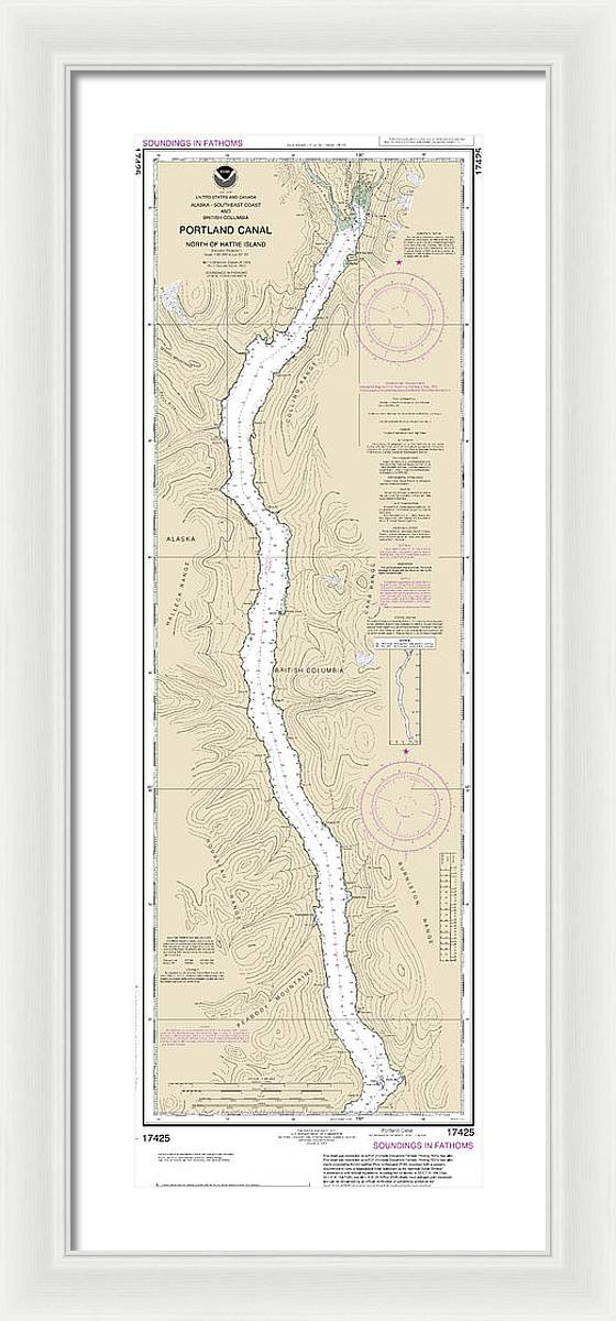 Nautical Chart-17425 Portland Canal-north-hattie Island - Framed Print