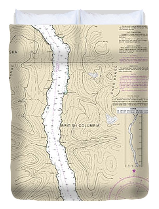 Nautical Chart-17425 Portland Canal-north-hattie Island - Duvet Cover