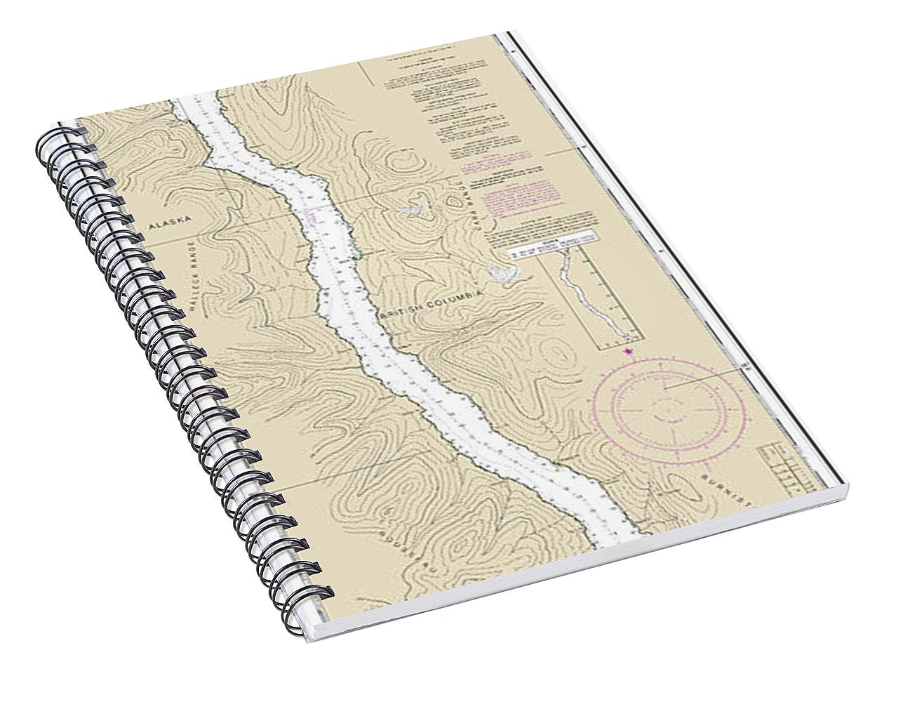 Nautical Chart-17425 Portland Canal-north-hattie Island - Spiral Notebook