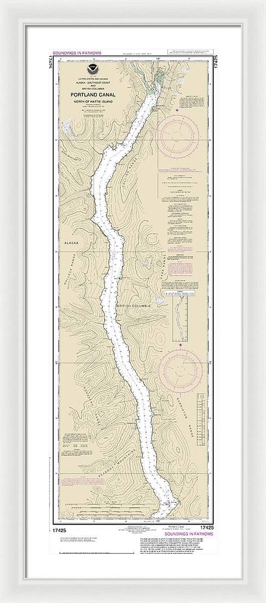 Nautical Chart-17425 Portland Canal-north-hattie Island - Framed Print