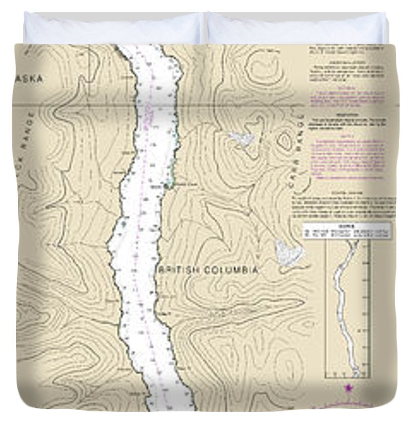 Nautical Chart 17425 Portland Canal North Hattie Island Duvet Cover