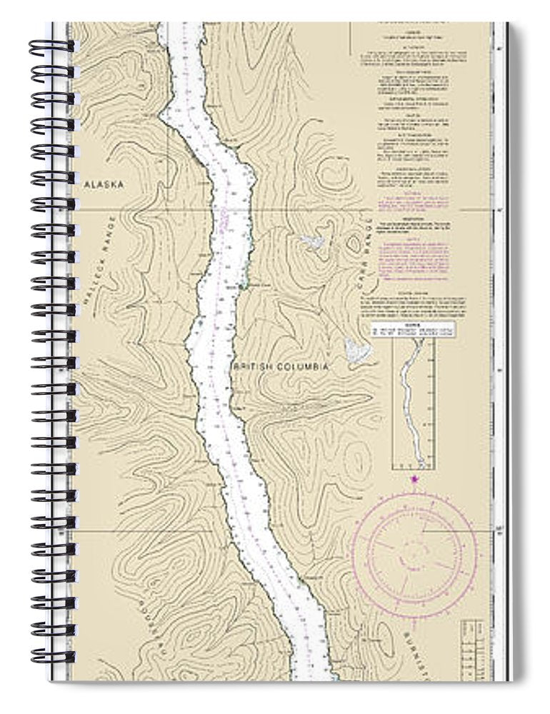 Nautical Chart 17425 Portland Canal North Hattie Island Spiral Notebook