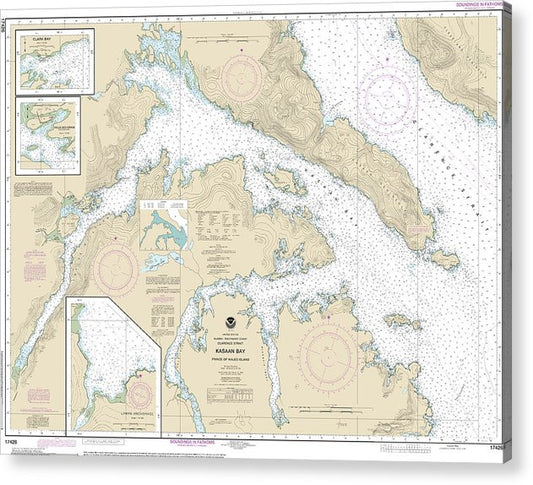 Nautical Chart-17426 Kasaan Bay, Clarence Strait, Hollis Anchorage, Eastern Part, Lyman Anchorage  Acrylic Print
