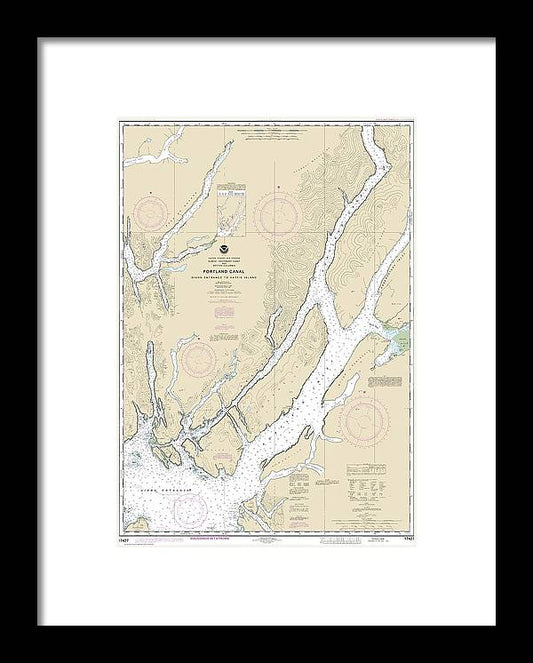 Nautical Chart-17427 Portland Canal - Dixon Entrance-hattie I - Framed Print