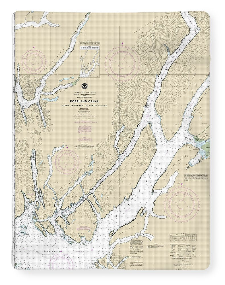 Nautical Chart-17427 Portland Canal - Dixon Entrance-hattie I - Blanket