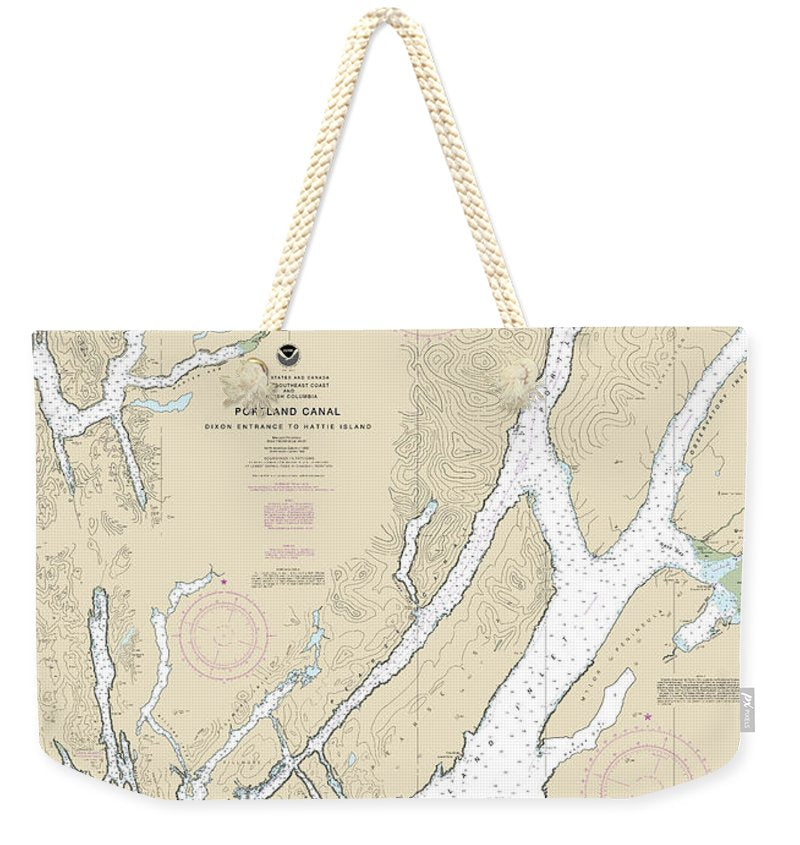 Nautical Chart-17427 Portland Canal - Dixon Entrance-hattie I - Weekender Tote Bag