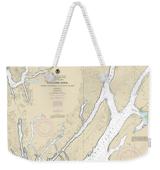 Nautical Chart-17427 Portland Canal - Dixon Entrance-hattie I - Weekender Tote Bag