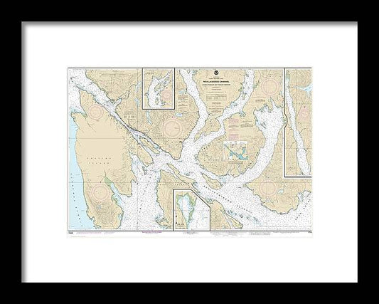 A beuatiful Framed Print of the Nautical Chart-17428 Revillagigedo Channel, Nichols Passage,-Tongass Narrows, Seal Cove, Ward Cove by SeaKoast