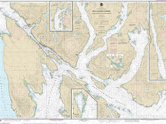 Nautical Chart 17428 Revillagigedo Channel, Nichols Passage, Tongass Narrows, Seal Cove, Ward Cove Puzzle