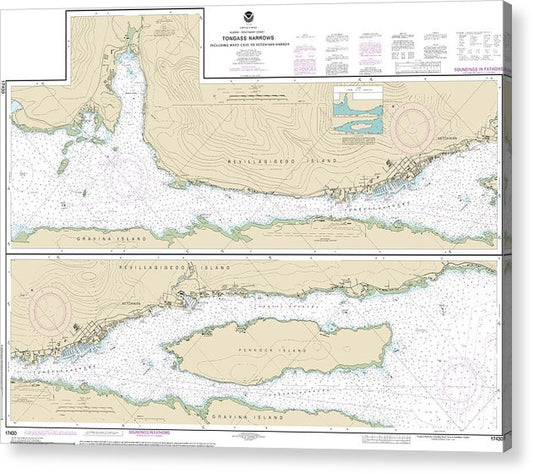 Nautical Chart-17430 Tongass Narrows  Acrylic Print