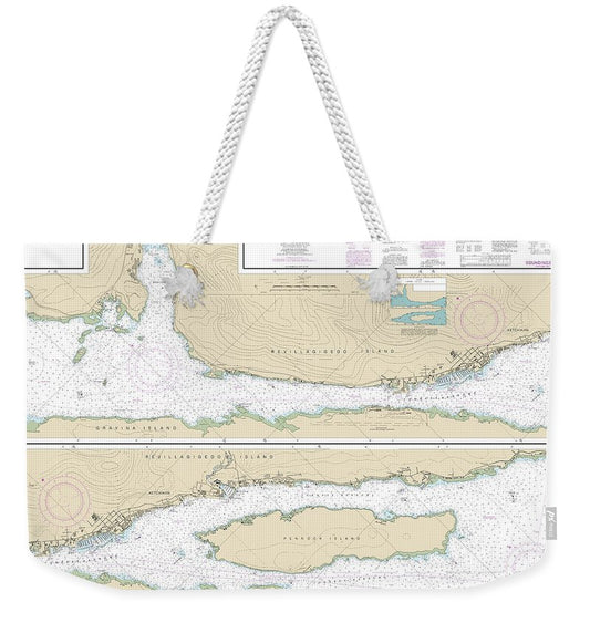 Nautical Chart-17430 Tongass Narrows - Weekender Tote Bag
