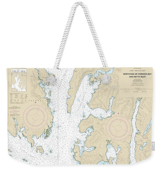 Nautical Chart-17431 N End-cordova Bay-hetta Inlet - Weekender Tote Bag