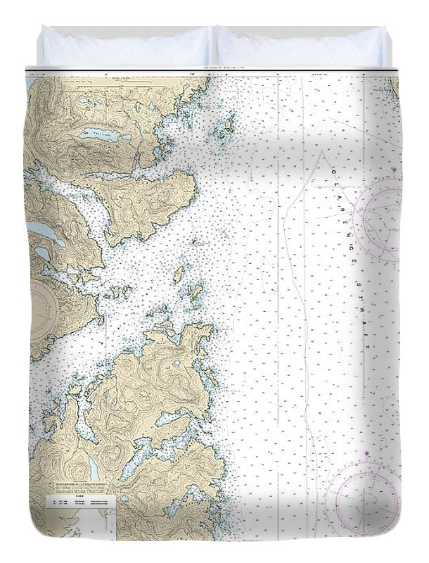 Nautical Chart-17432 Clarence Strait-moira Sound - Duvet Cover